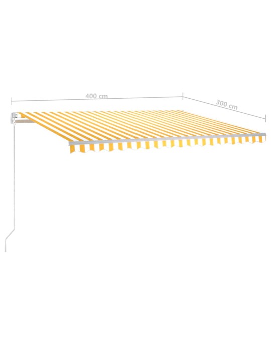 Automatiniu būdu ištraukiama markizė, geltona/balta, 4x3m