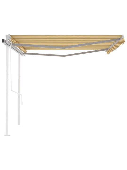 Automatiniu būdu ištraukiama markizė, geltona/balta, 4x3m