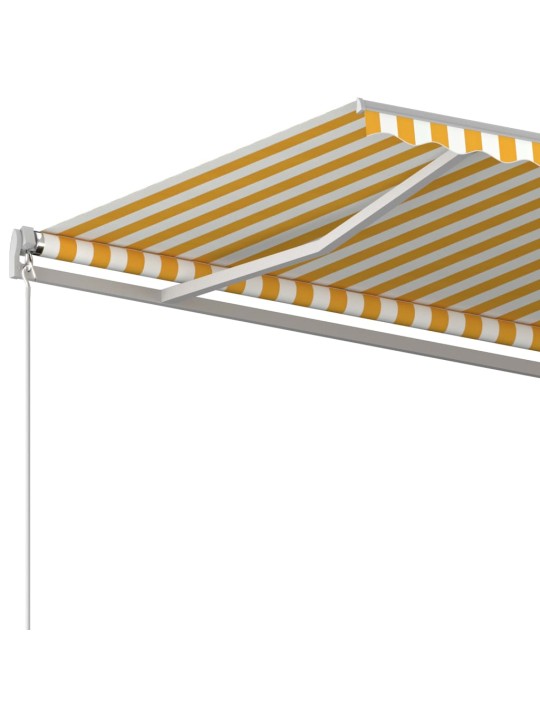 Automatiniu būdu ištraukiama markizė, geltona/balta, 4x3m
