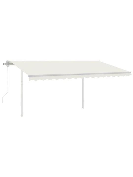 Automatinė markizė su LED/vėjo jutikliu, kreminė, 4x3m