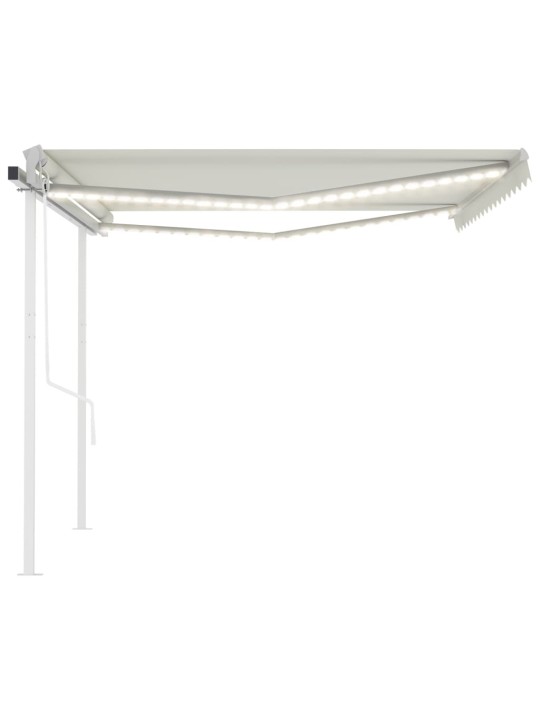 Automatinė markizė su LED/vėjo jutikliu, kreminė, 4x3m