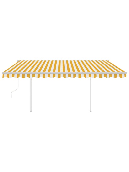 Automatinė markizė su LED/vėjo jutikliu, geltona/balta, 4x3m