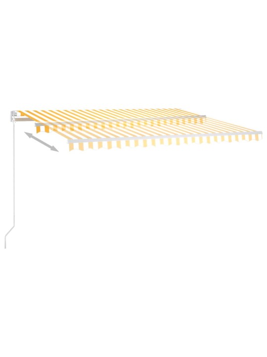 Automatinė markizė su LED/vėjo jutikliu, geltona/balta, 4x3m