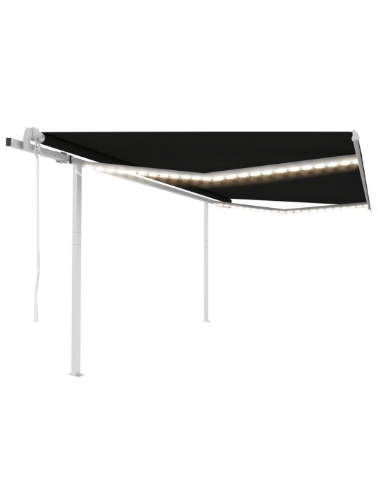 Automatinė markizė su LED/vėjo jutikliu, antracito, 4x3m