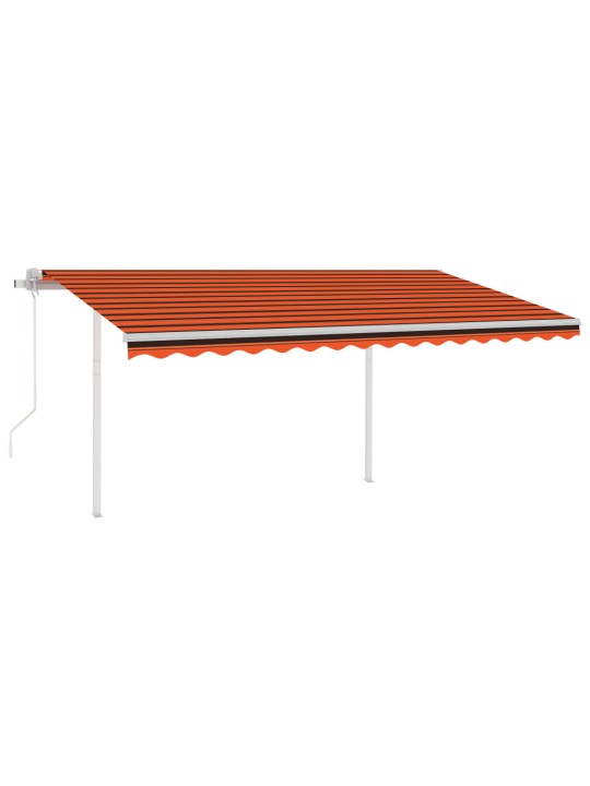 Automatinė markizė su LED/vėjo jutikliu, oranžinė/ruda, 4x3m