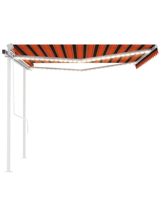 Automatinė markizė su LED/vėjo jutikliu, oranžinė/ruda, 4x3m