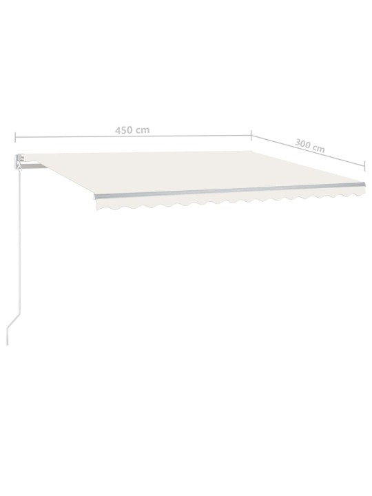 Automatinė markizė su LED/vėjo jutikliu, kreminė, 4,5x3m