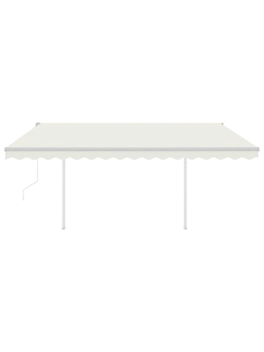 Automatinė markizė su LED/vėjo jutikliu, kreminė, 4,5x3m