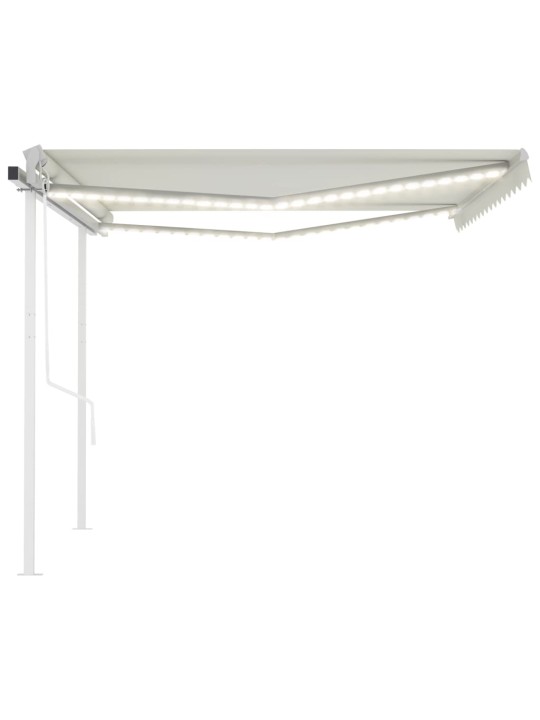 Automatinė markizė su LED/vėjo jutikliu, kreminė, 4,5x3m
