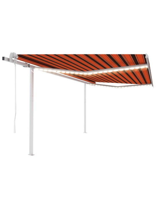 Automatinė markizė su LED/vėjo jutikliu, oranžinė/ruda, 4,5x3m