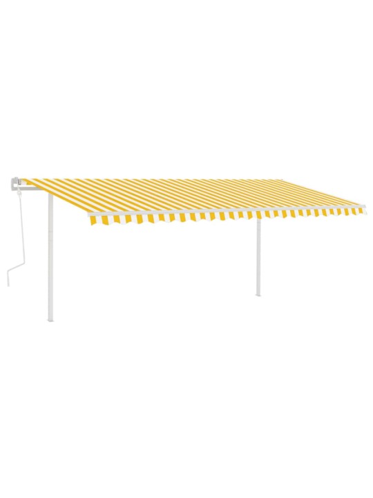Rankiniu būdu ištraukiama markizė su LED, geltona/balta, 5x3m