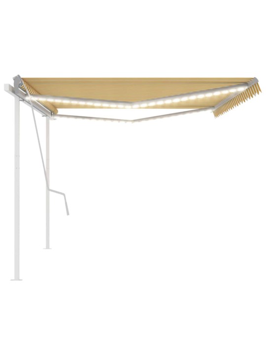 Rankiniu būdu ištraukiama markizė su LED, geltona/balta, 5x3m