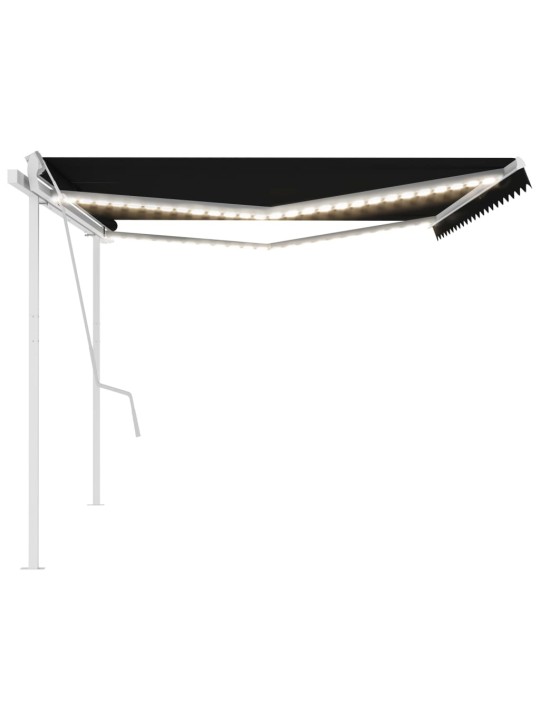 Rankiniu būdu ištraukiama markizė su LED, antracito, 5x3m