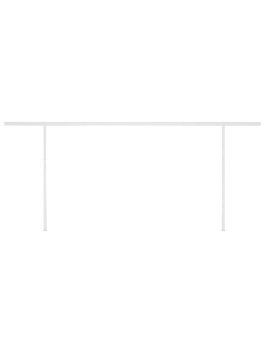 Automatinė markizė su LED/vėjo jutikliu, mėlyna/balta, 5x3m