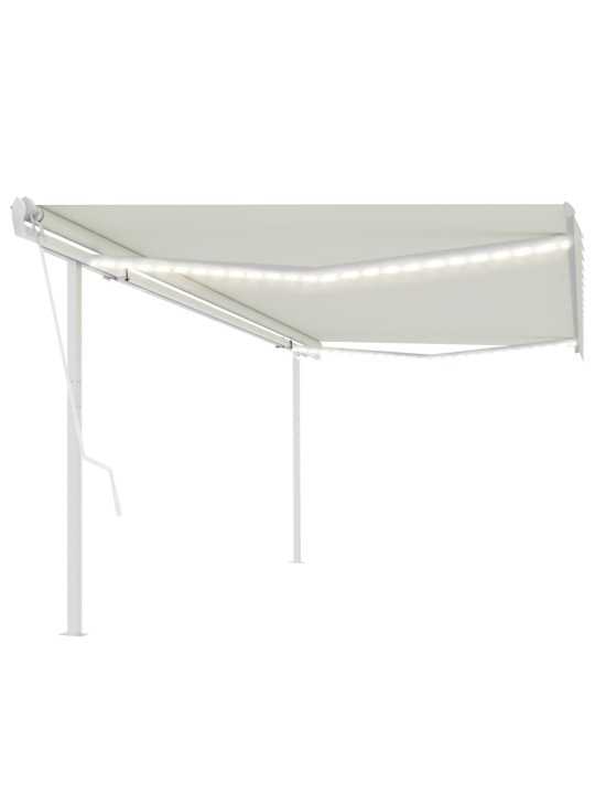 Automatinė markizė su LED/vėjo jutikliu, kreminė, 5x3m