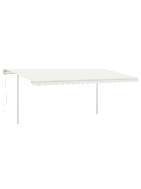 Automatinė markizė su LED/vėjo jutikliu, kreminė, 5x3m