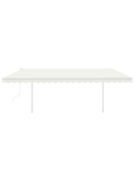 Automatinė markizė su LED/vėjo jutikliu, kreminė, 5x3m