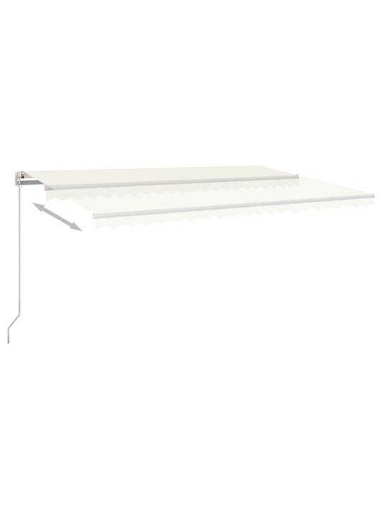 Automatinė markizė su LED/vėjo jutikliu, kreminė, 5x3m