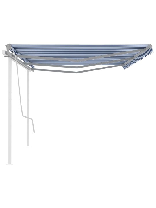 Rankiniu būdu ištraukiama markizė, mėlyna ir balta, 6x3m