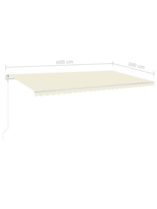 Rankiniu būdu ištraukiama markizė, kreminė, 6x3m