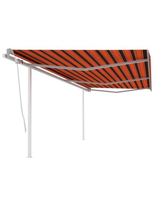 Rankiniu būdu ištraukiama markizė, oranžinė ir ruda, 6x3m