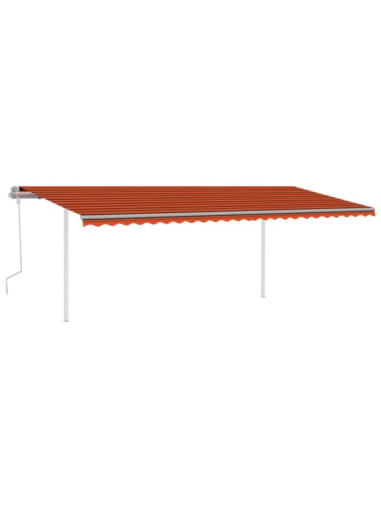 Rankiniu būdu ištraukiama markizė, oranžinė ir ruda, 6x3m