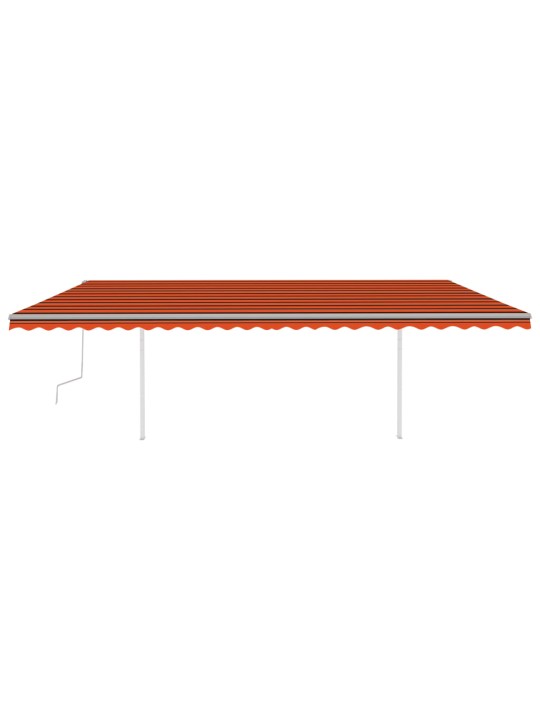 Rankiniu būdu ištraukiama markizė, oranžinė ir ruda, 6x3m
