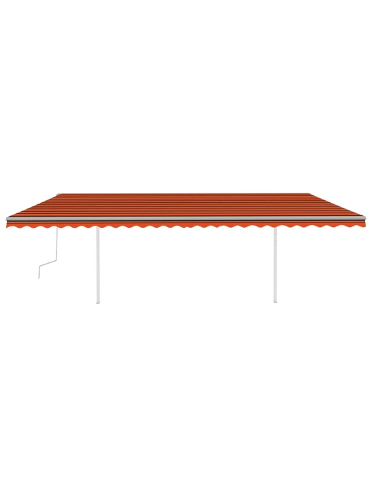 Rankiniu būdu ištraukiama markizė, oranžinė ir ruda, 6x3m