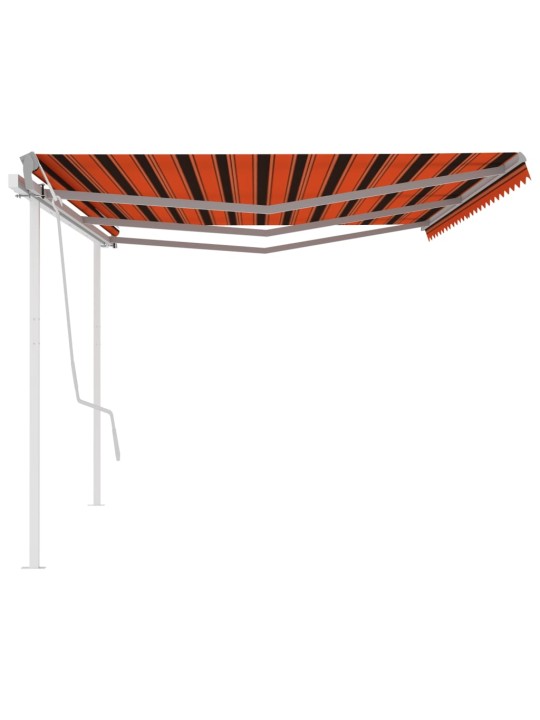 Rankiniu būdu ištraukiama markizė, oranžinė ir ruda, 6x3m