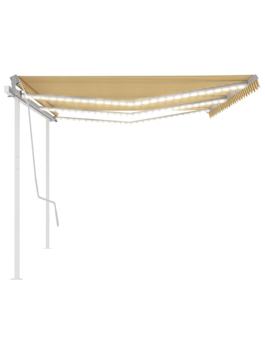 Rankiniu būdu ištraukiama markizė, geltona ir balta, 6x3m