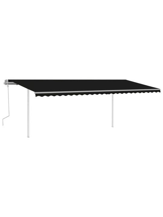 Rankiniu būdu ištraukiama markizė su LED, antracito, 6x3m