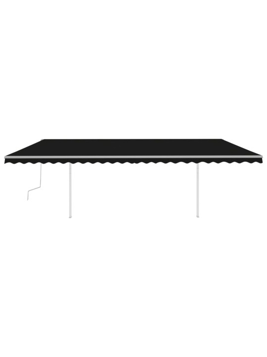 Rankiniu būdu ištraukiama markizė su LED, antracito, 6x3m