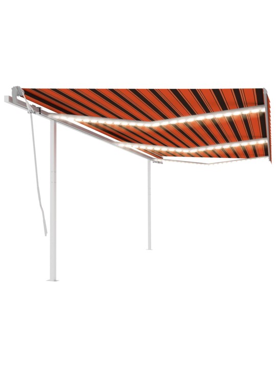 Rankiniu būdu ištraukiama markizė, oranžinė ir ruda, 6x3m