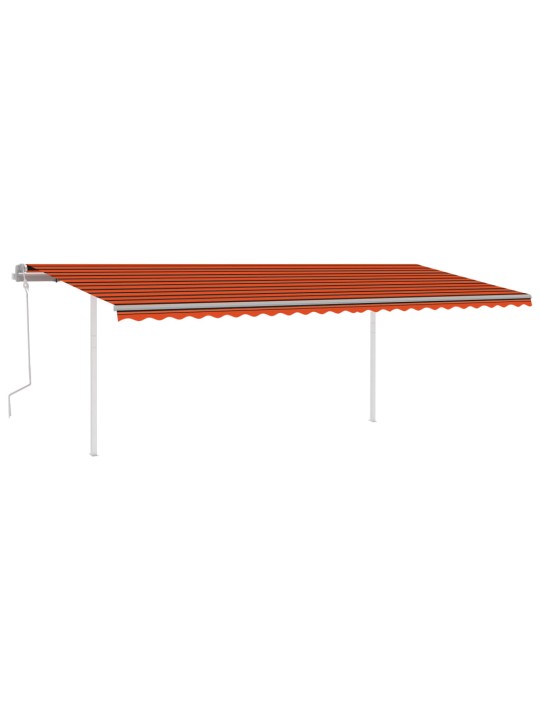 Rankiniu būdu ištraukiama markizė, oranžinė ir ruda, 6x3m
