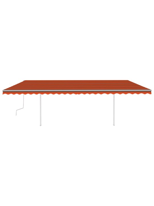 Rankiniu būdu ištraukiama markizė, oranžinė ir ruda, 6x3m