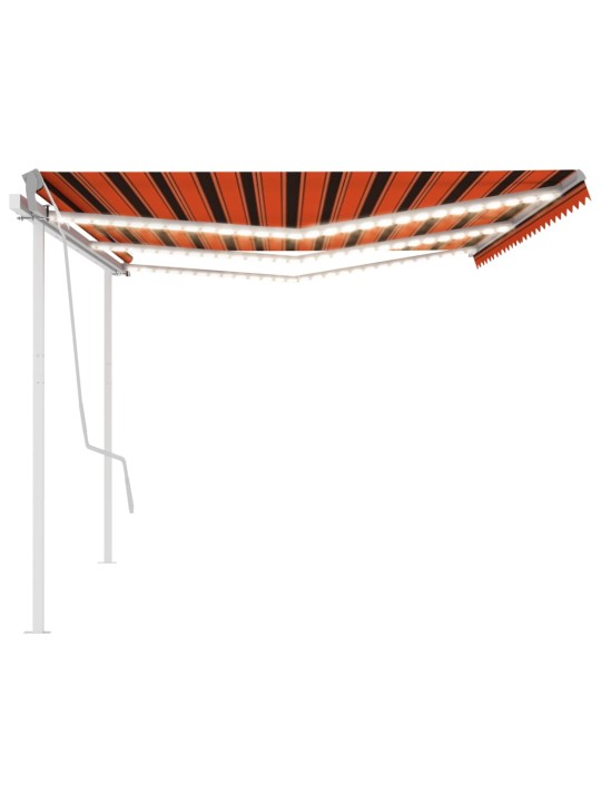 Rankiniu būdu ištraukiama markizė, oranžinė ir ruda, 6x3m