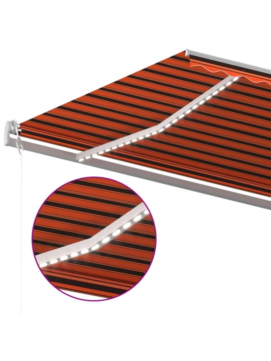 Rankiniu būdu ištraukiama markizė, oranžinė ir ruda, 6x3m