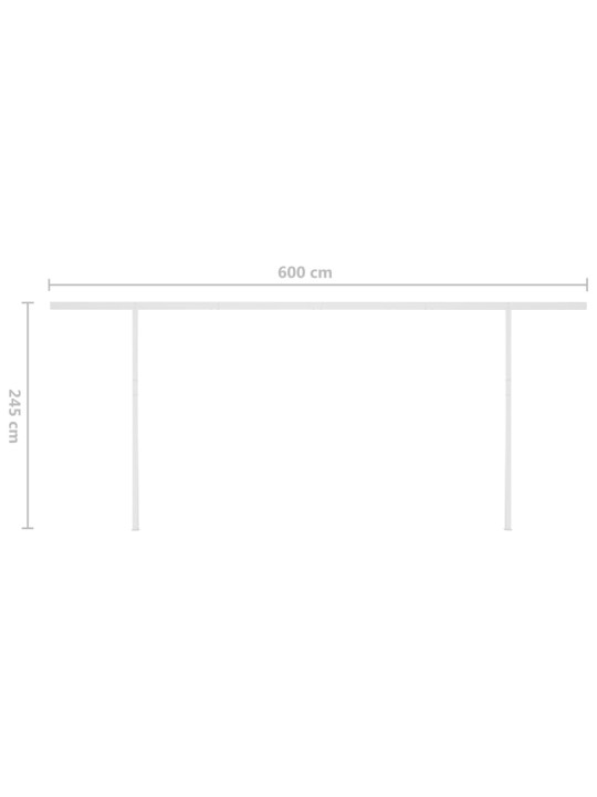 Automatiniu būdu ištraukiama markizė, geltona ir balta, 6x3m
