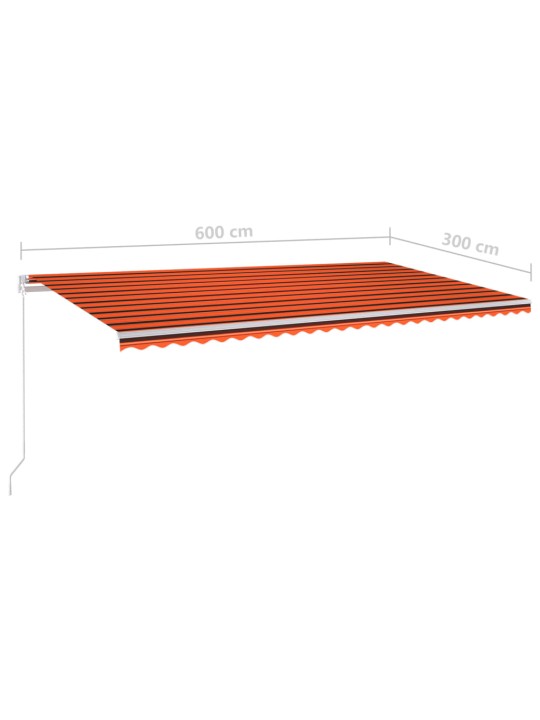 Automatiniu būdu ištraukiama markizė, oranžinė ir ruda, 6x3m