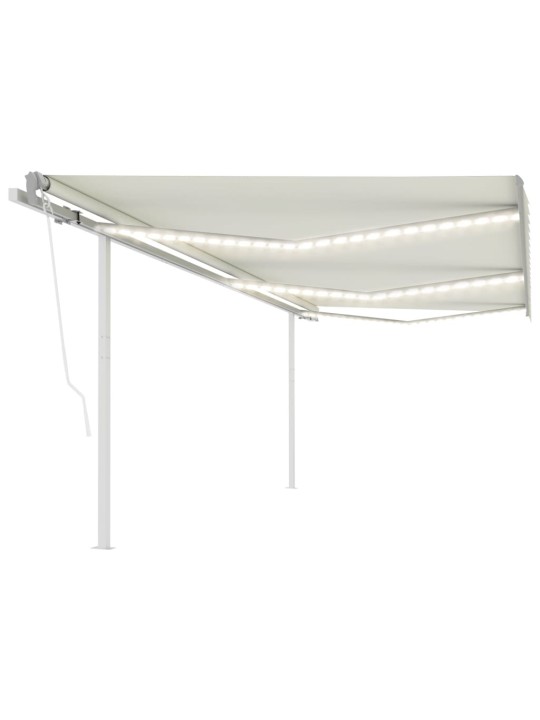Automatinė markizė su LED/vėjo jutikliu, kreminė, 6x3m