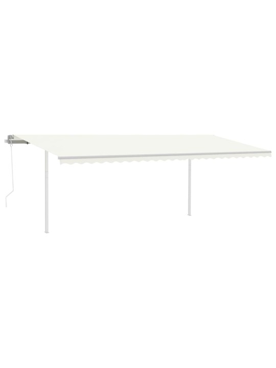 Automatinė markizė su LED/vėjo jutikliu, kreminė, 6x3m