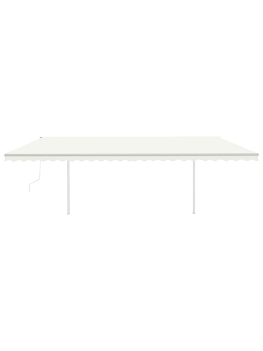 Automatinė markizė su LED/vėjo jutikliu, kreminė, 6x3m