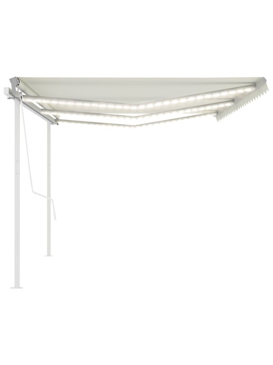 Automatinė markizė su LED/vėjo jutikliu, kreminė, 6x3m