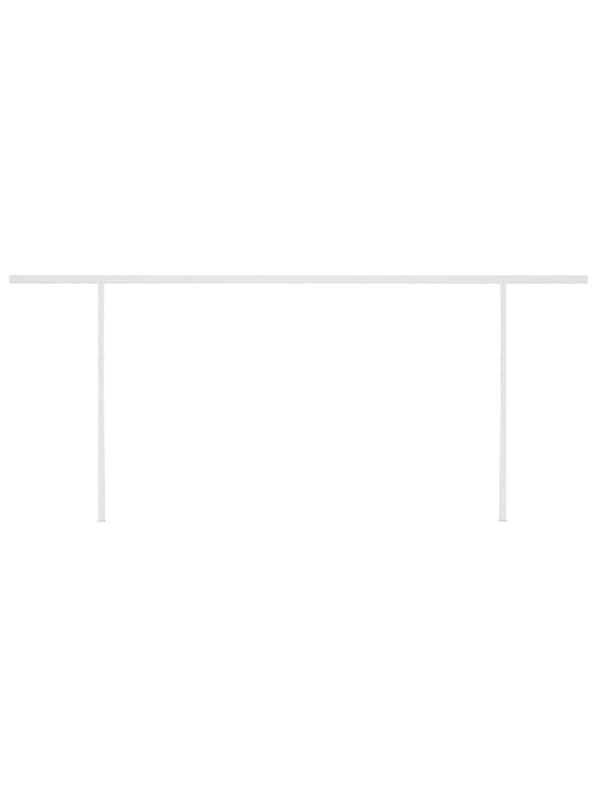 Automatinė markizė su LED/vėjo jutikliu, geltona/balta, 6x3m
