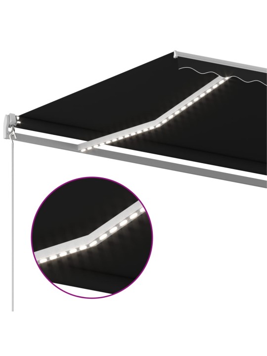 Automatinė markizė su LED/vėjo jutikliu, antracito, 6x3m