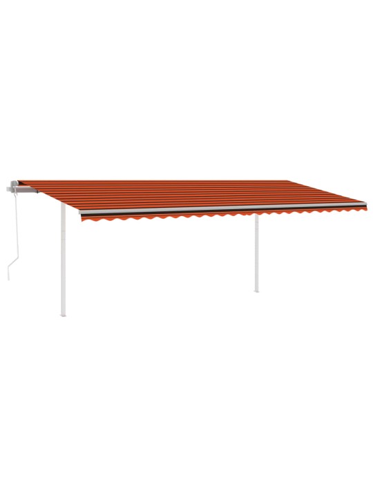 Automatinė markizė su LED/vėjo jutikliu, oranžinė/ruda, 6x3m