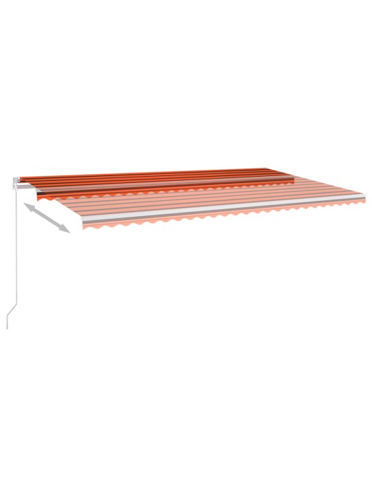 Automatinė markizė su LED/vėjo jutikliu, oranžinė/ruda, 6x3m