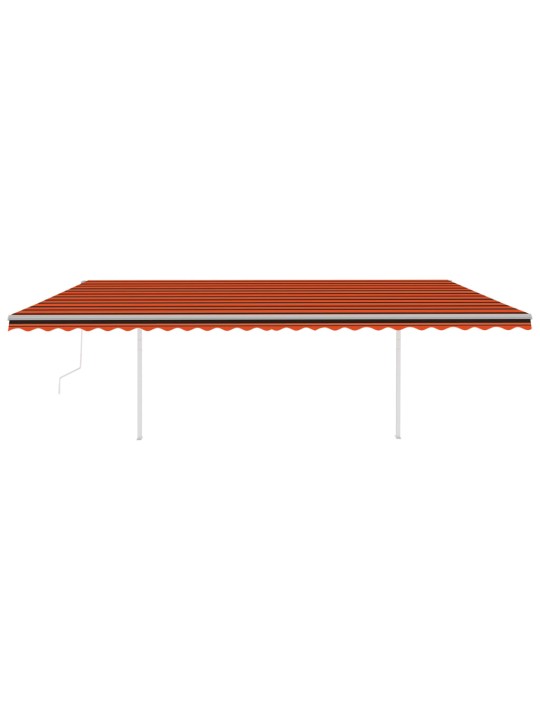 Automatinė markizė su LED/vėjo jutikliu, oranžinė/ruda, 6x3m