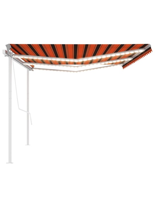 Automatinė markizė su LED/vėjo jutikliu, oranžinė/ruda, 6x3m