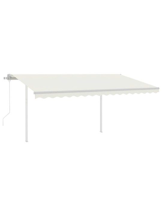 Automatinė markizė su LED/vėjo jutikliu, kreminė, 4x3,5m